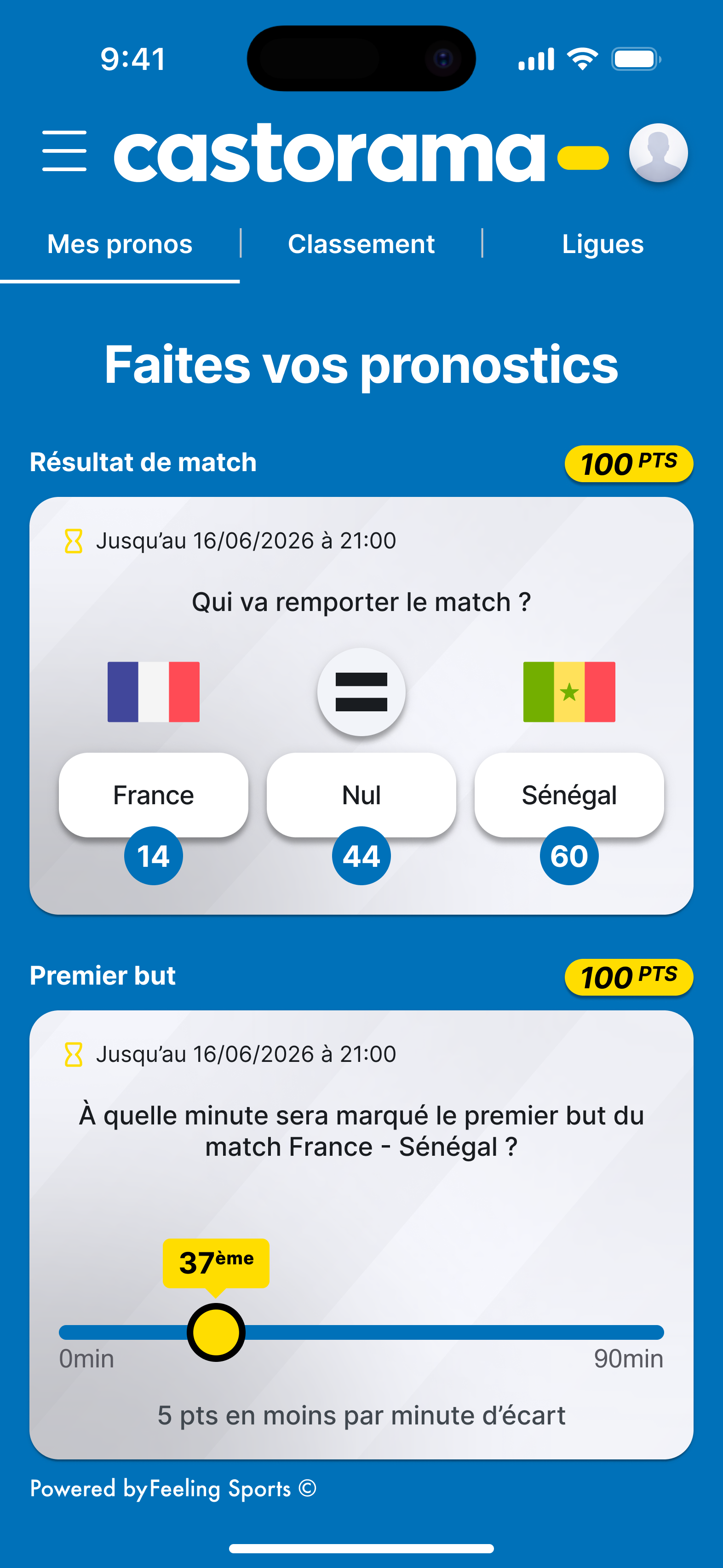 Mobile screenshot of the 2026 World Cup prediction game